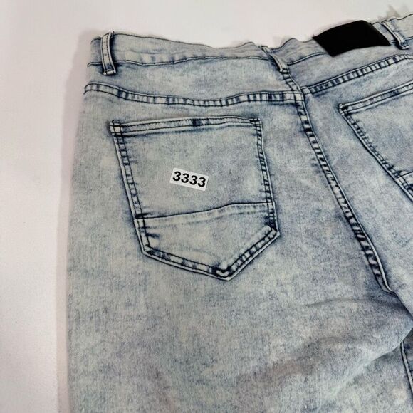 Rocawear Jean Shorts Mens W38 Blue Acid Light Wash Orignal Denim 90s Y2K Hip Hop - Picture 8 of 8